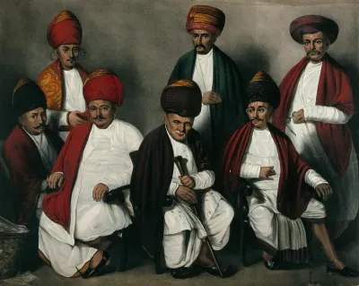 A family portrait of all the male members