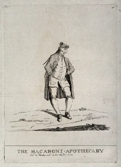 A fashionably-dressed dandy apothecary