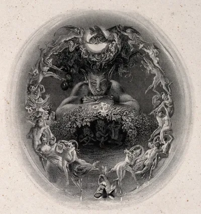 A faun surrounded by fairies