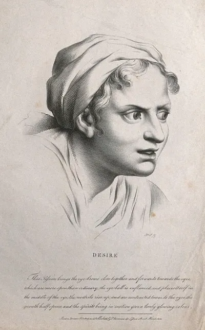 A female face expressing desire