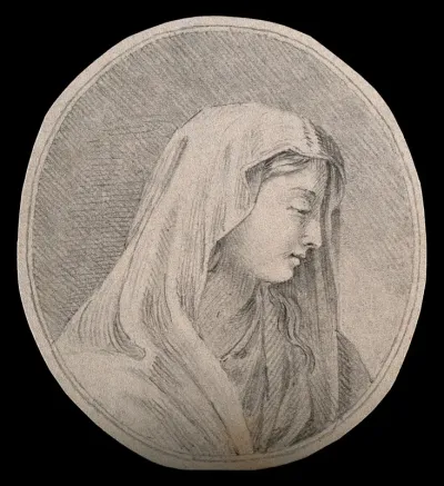 A female figure in an attitude of respectful piety