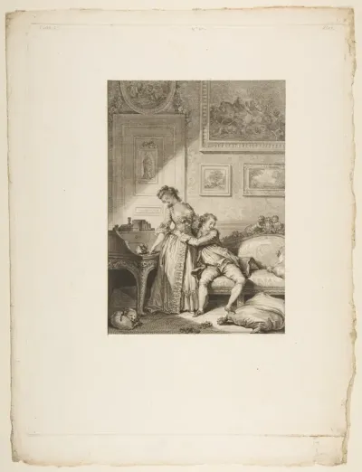 A Femme avare galant Escroc, from "Contes et nouvelles en vers par Jean de La Fontaine.  A Paris, de l'imprimerie de  P. Didot, l'an III de la République, 1795"