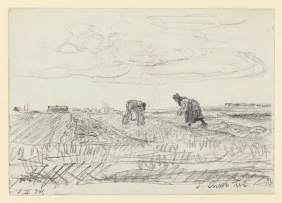 A field with a working man and woman