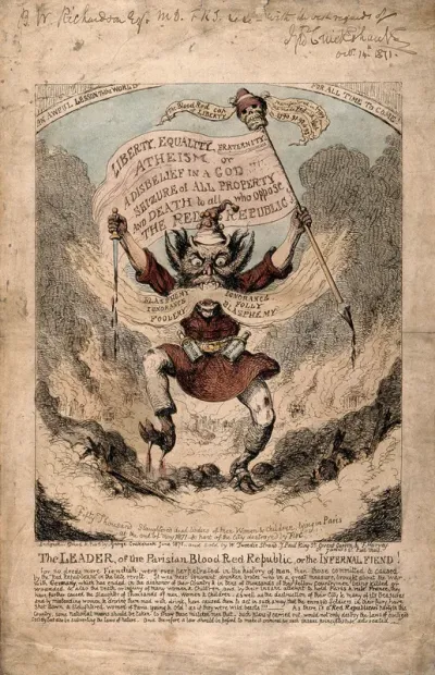 A fiery demon representing the chaos of the Paris Commune and more generally, the infernal results of the ideals of the French Revolution