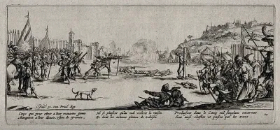 A firing squad executing criminal soldiers