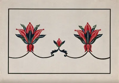 A floral border for pietra dura (marble inlaid with semi-precious stones)
