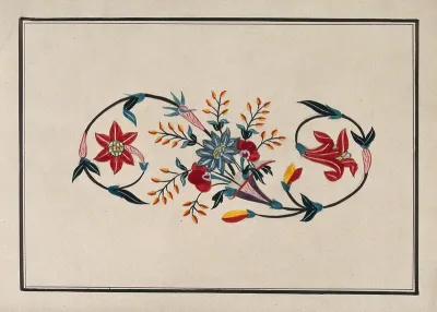 A floral design for pietra dura (marble inlaid with semi-precious stones)