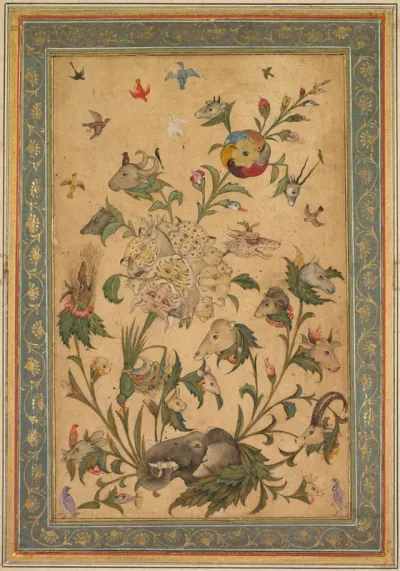 A floral fantasy of animals and birds (Waq-waq)