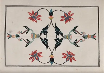 A floral pattern for pietra dura (marble inlaid with semi-precious stones)