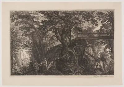 A Forest with a Wooden Bridge on the Right, from Eight Scenes from Bohemia