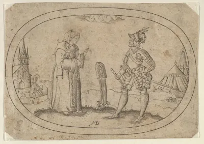A Friar and a Soldier, from "Das Bossenbüchlein"