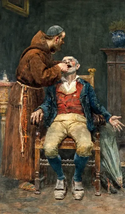 A friar extracting a tooth