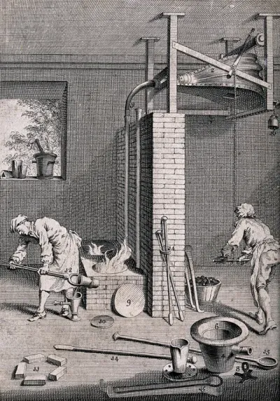 A furnace used in the processing of iron