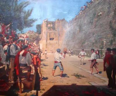 A Game of Pelota under the Walld of Hondarribia
