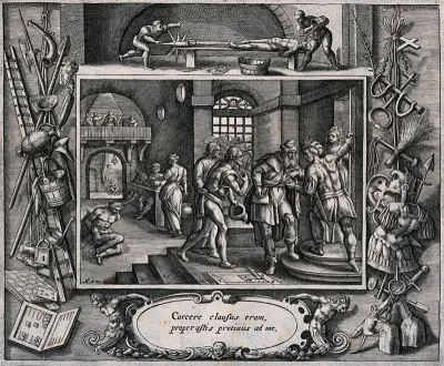 A gaoler receives money for releasing a prisoner from a torture chamber