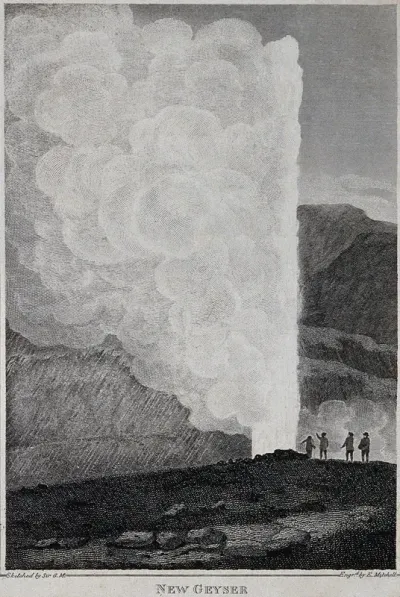 A geyser erupting, Iceland