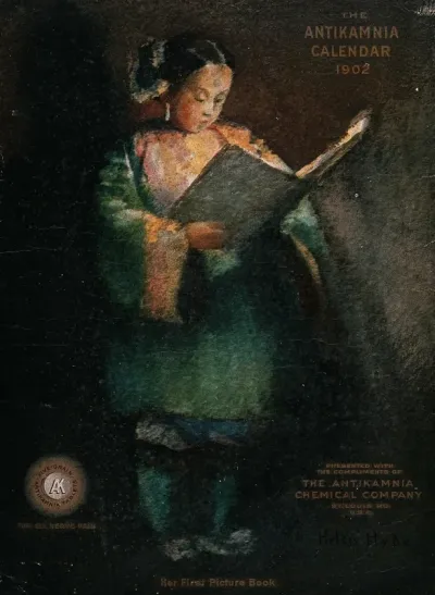 A girl looking at a picture book