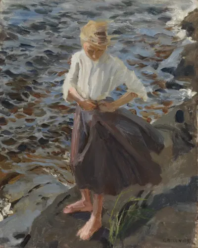 A Girl Standing in the Wind