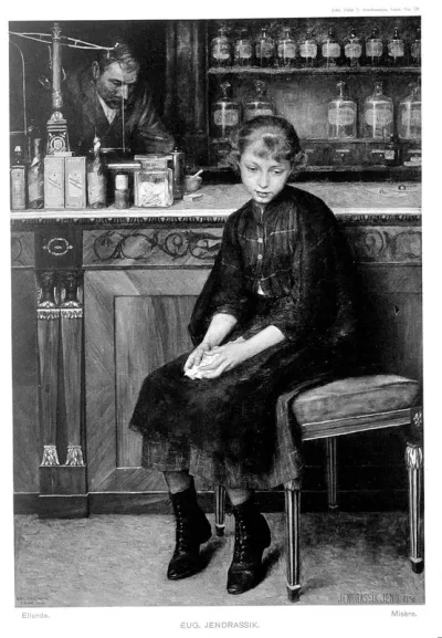 A girl waiting for a pharmacist to make up a prescription