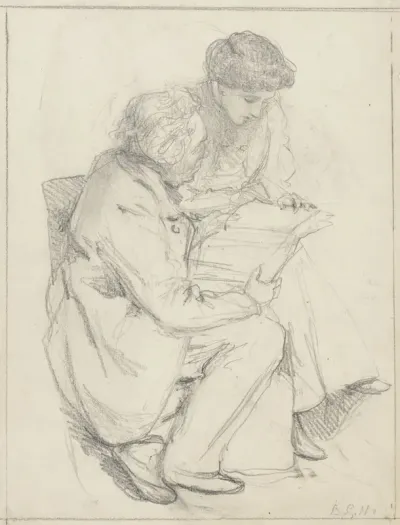 A. Grandmont en een vrouw, met een boek