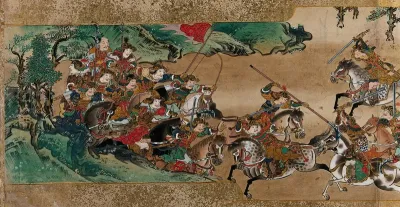 A great battle between two armies