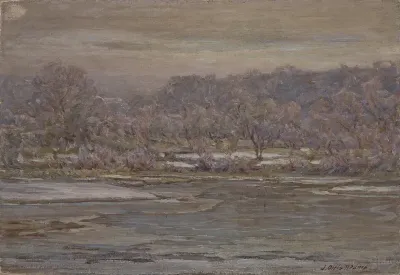 A Grey Frosty Morning, Sketch, Brookville