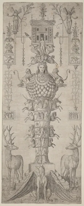 A Grotesque with Diana of Ephesus and Diverse Animals