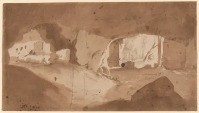 A Grotto (The Stables of the Villa Maecenas, Tivoli?)