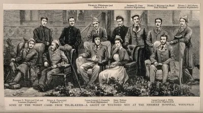 A group of invalided soldiers at the Herbert Hospital, Woolwich