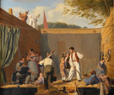 A Group of Tightrope Walkers just before a Performance