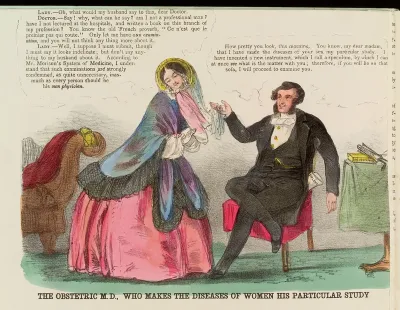 A gynaecological physician seducing a patient