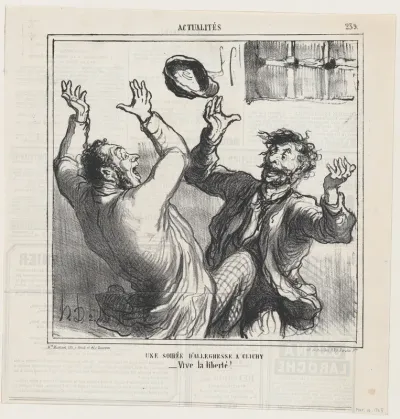 A happy evening party in Clichy, from 'News of the day,' published in Le Charivari, March 16, 1865