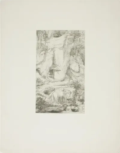 A Hermit Leading his Horse to Water