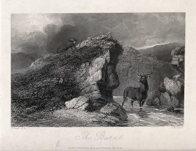 A huntsman stalking an unsuspecting stag