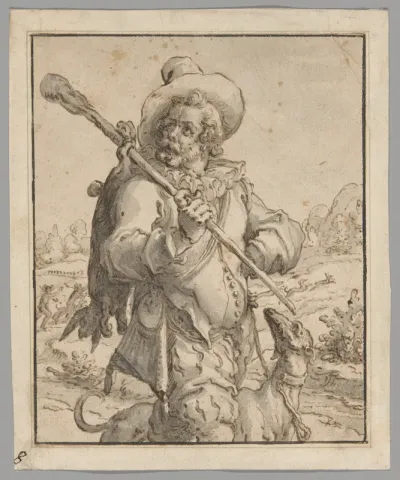 A Huntsman with a Dead Hare and a Dog (Study for "Terra")