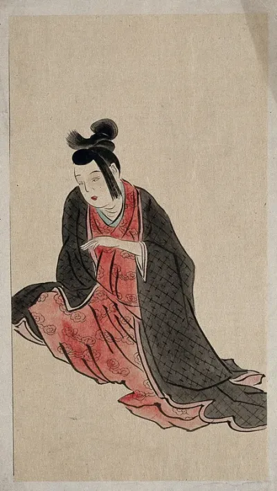 A Japanese woman seated