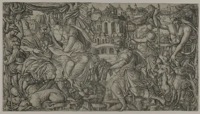 A King and Diana Receiving Huntsmen