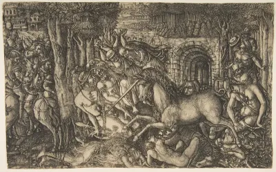 A King Pursued by a Unicorn, from the Unicorn Series