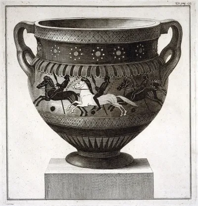 A krater painted with episodes in a boar hunt