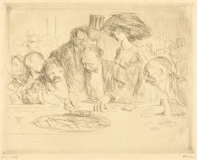 A la table de jeu (2e planche) (At the Gambling Table) (second plate)