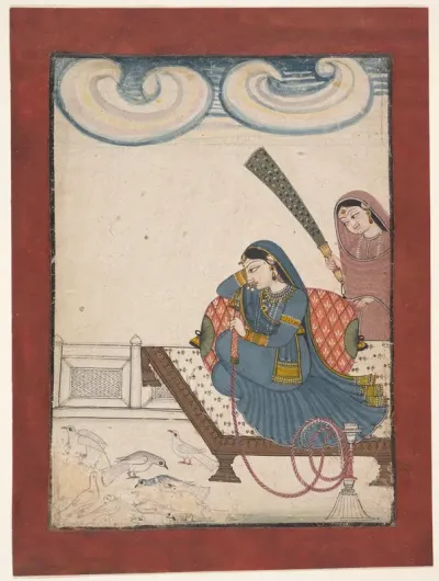 A Lady Gazing at Doves