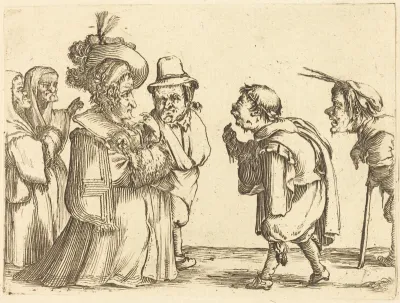 A Lady Greeted by a Dwarf