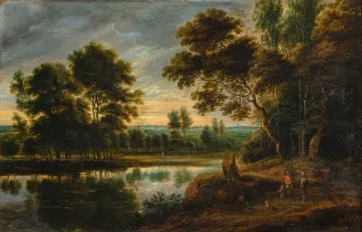 A lake landscape