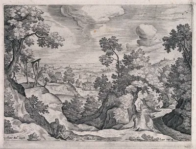 A landscape with the parable of the Good Samaritan