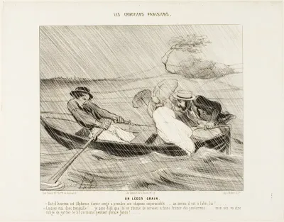 A Light Squall (Un leger grain), plate 8 from The Parisian Boaters (Les canotiers Parisiens)