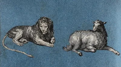 A lion and a lamb