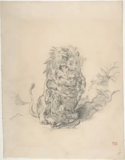 A Lion and a Tiger, Fighting