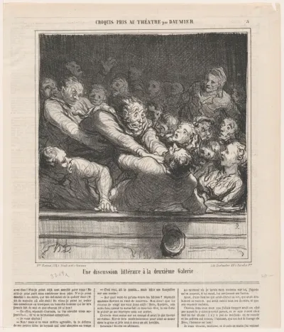 A Literary Discussion in the Second Tier, from "Le Charivari"