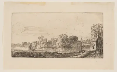A Little Chapel by a Pond, from Six Landscapes