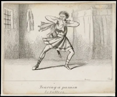 A lunatic in a barred cell imagines himself to be a leading actor in a melodrama